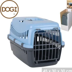 Cage De Transport Gipsy Bleu Et Gris Anthracite Dogi