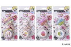 Caissette Et Pics Imprimes.D.5X3Cm Anniversaire X24Pcs