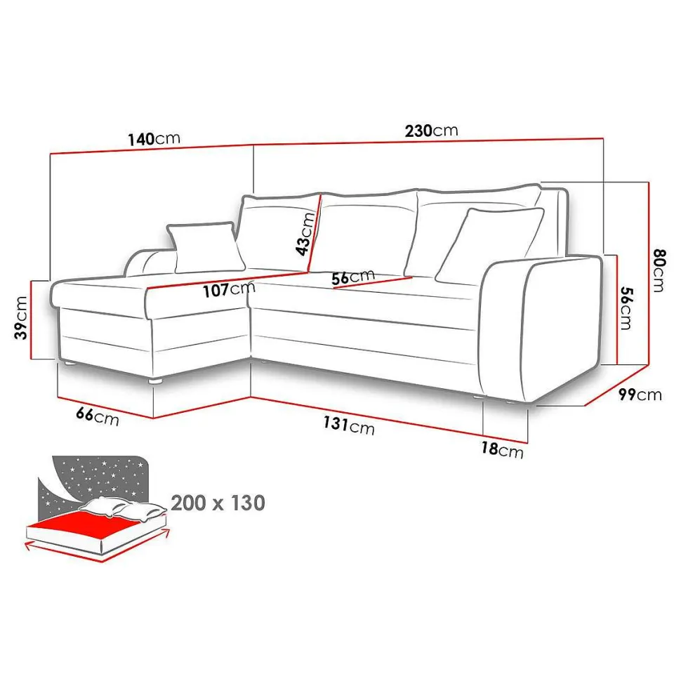 Canapé Kris Angle Gris Blanc