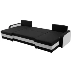 Canapé Kris Angle Panoramique Noir Blanc Casse