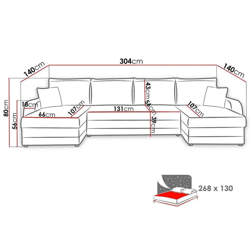 Canapé Kris Angle Panoramique Noir Blanc Casse