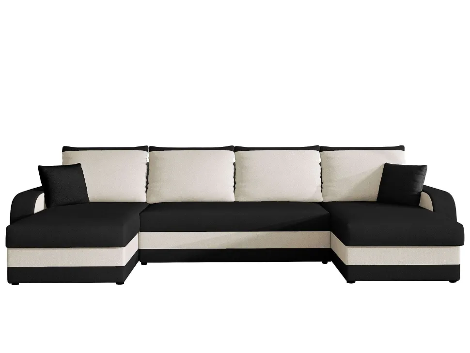 Canapé Kris Angle Panoramique Noir Blanc Casse