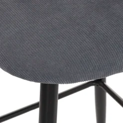 Chaise De Bar Pied Noir Celeste Gris