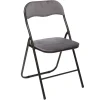 Chaise Pliante Velours Gris