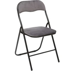 Chaise Pliante Velours Gris