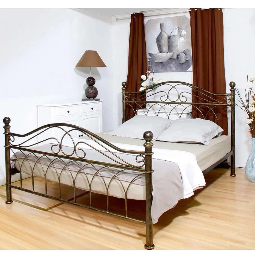 Chambord Lit Antic Brass 140X190Cm