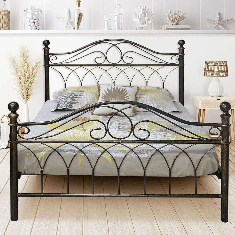 Chambord Lit Antic Brass 140X190Cm