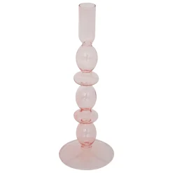 maxibazar Chandelier Verre Bulles Rose H.25.7Cm