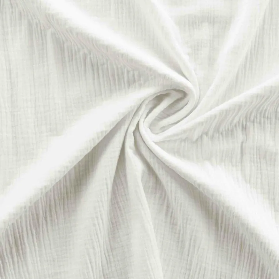 maxibazar Chemin De Lit 80X180Cm Gaze De Coton Uni Angelia Blanc