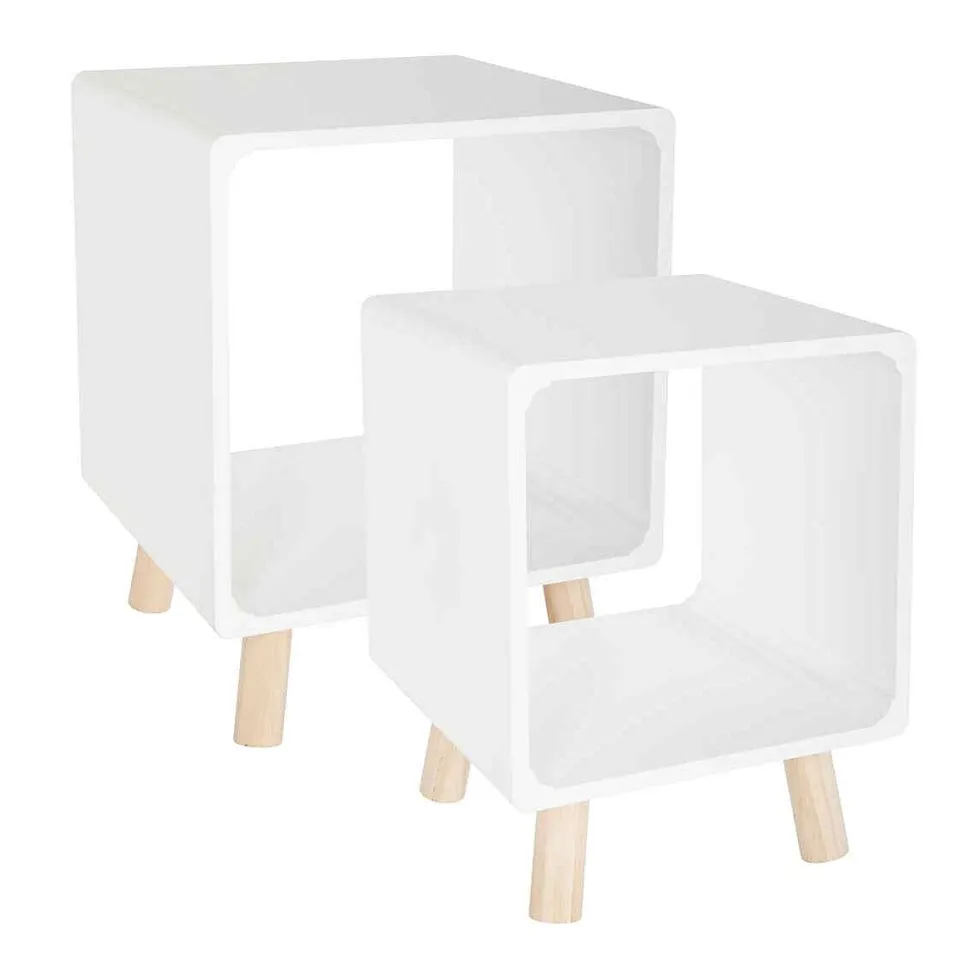 Chevet Break Blanc X2 D.30X40Cm Et 35X45Cm