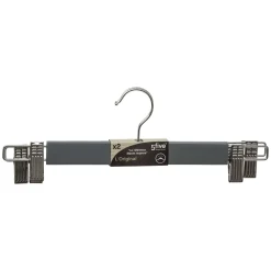 Cintre Bois Pince Metal Gris X2 Pièces