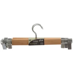 Cintre Bois Pince Metal X3 Pièces