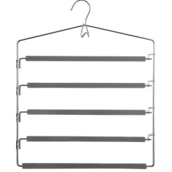 Cintre Metal 5 Pantalons Gris Fonce