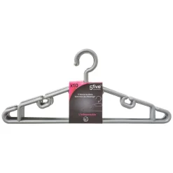 Cintre Plastique Gris X10 Pièces