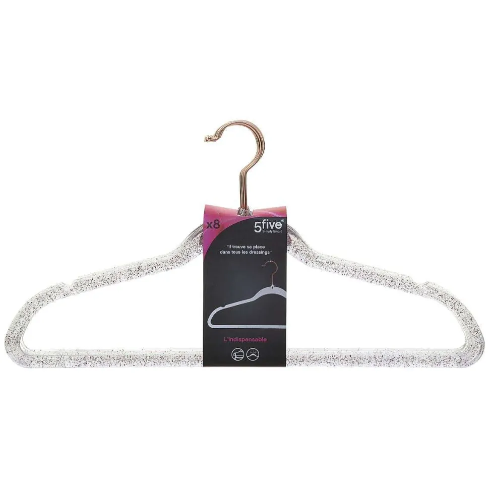 Cintre Plastique Paillettes X8