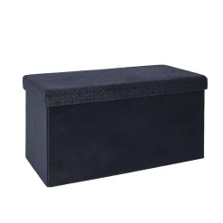 Coffre Banc Pliable Retro Bleu Nuit