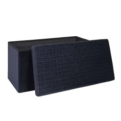 Coffre Banc Pliable Retro Bleu Nuit