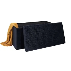 Coffre Banc Pliable Retro Bleu Nuit