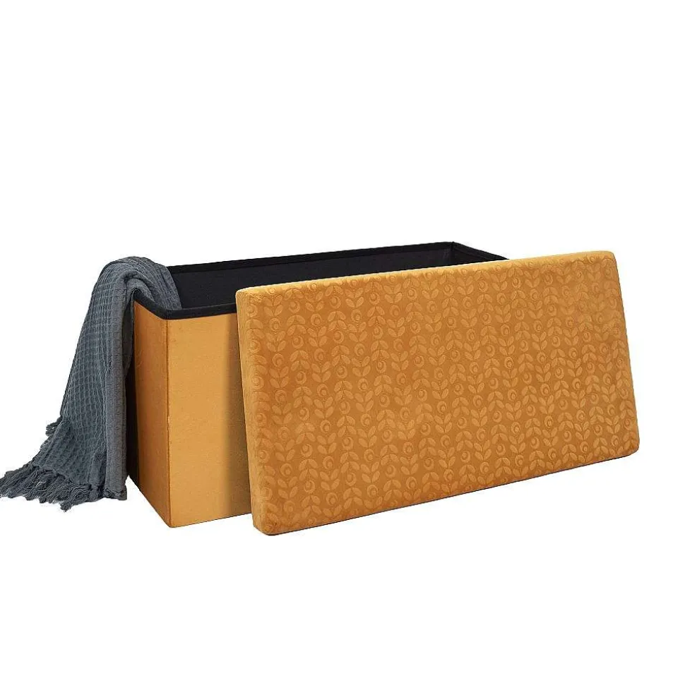 Coffre Banc Pliable Retro Moutarde