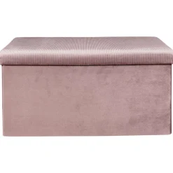 Coffre Banc Pliable Velours Cotele Giulia Rose