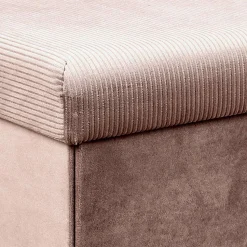 Coffre Banc Pliable Velours Cotele Giulia Rose