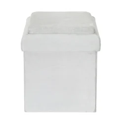 maxibazar Coffre Pouf Pliable Compatible Brique Gris