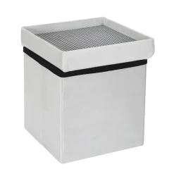 maxibazar Coffre Pouf Pliable Compatible Brique Gris