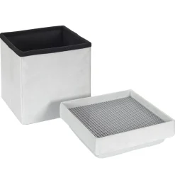 maxibazar Coffre Pouf Pliable Compatible Brique Gris