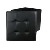 Coffre Pouf Pliable Pu Noir