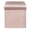 Coffre Pouf Pliable Velours Cotele Giulia Rose