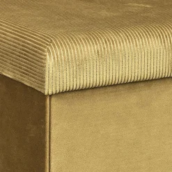 Coffre Pouf Pliable Velours Cotele Giulia Jaune