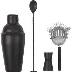 Coffret A Cocktail 4 Accessoires Noirs