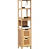 Colonne Bambou Et Mdf 2 Tiroirs 3 Étagères Mahe