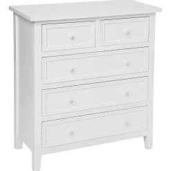 Commode 5 Tiroirs Blanc Charme
