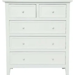 Commode 5 Tiroirs Blanc Charme