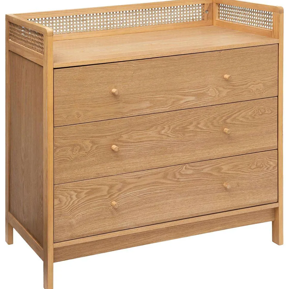 Commode 3 Tiroirs Cannage Arty D.90X45X90Cm