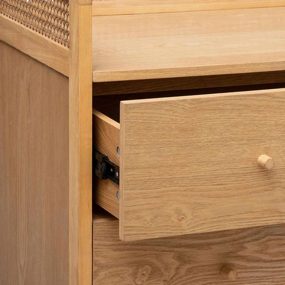 Commode 3 Tiroirs Cannage Arty D.90X45X90Cm