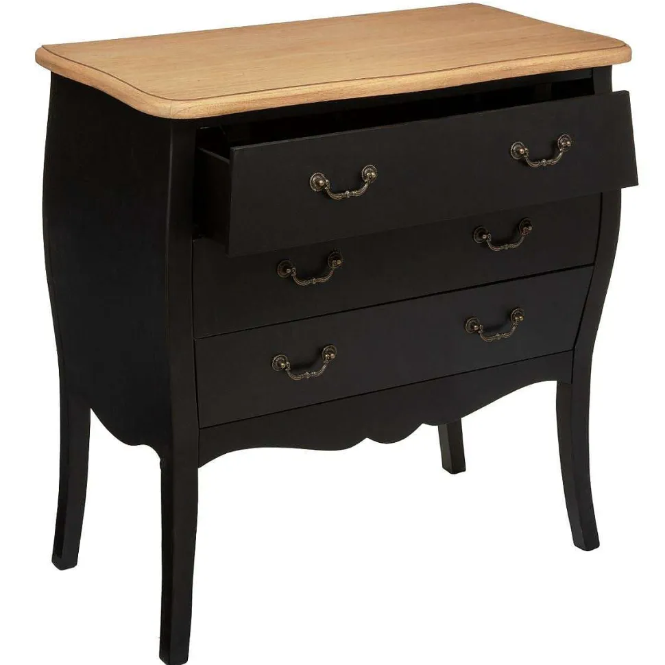 Commode 3 Tiroirs Noir Chrysa