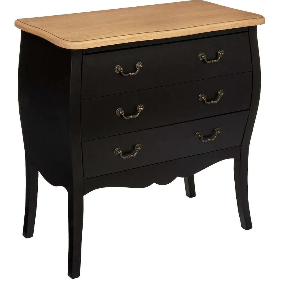 Commode 3 Tiroirs Noir Chrysa