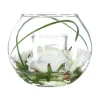 Atmosphera Composition Fleurs Vase Verre Avec Votive H.10Cm