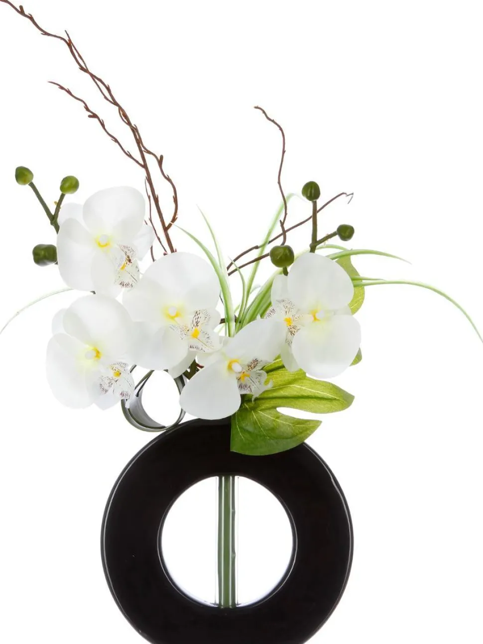 Atmosphera Composition Orchidees Vase Ceramique H.44Cm