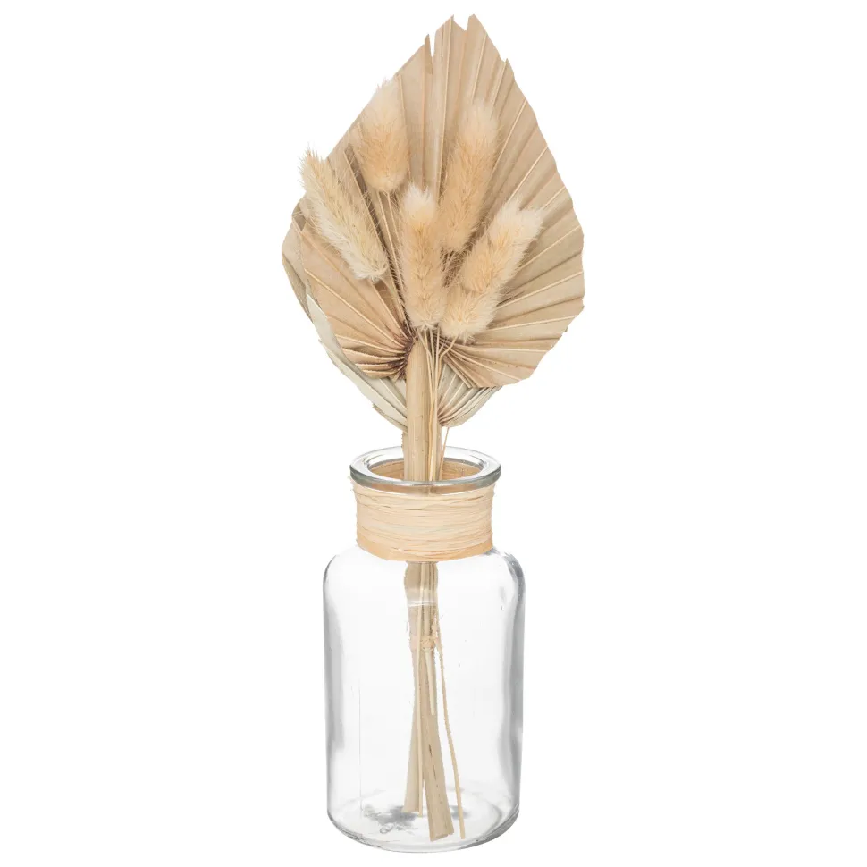 maxibazar Composition Verre Fleurs Naturelles Sea View H.28Cm