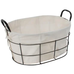 maxibazar Corbeille Filaire Ovale Avec Doublure 40 X 30 X 20 Cm Gm