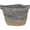 Corbeille Ovale Matiere Vegetale D.25X20X16Cm Naturel Gris