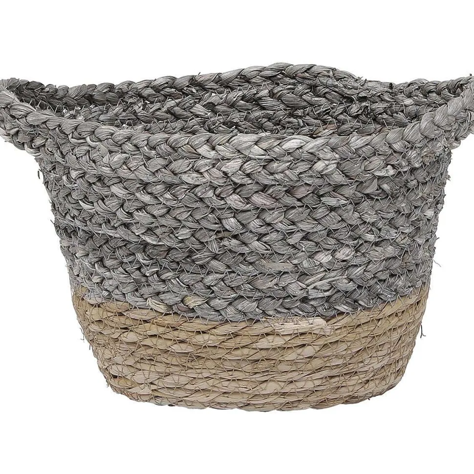 Corbeille Ovale Matiere Vegetale D.25X20X16Cm Naturel Gris