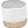 Corbeille Ovale Mm Coton Matiere Vegetale Blanc Naturel