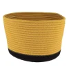 Corbeille Ovale Moyen Modele Coton 28X22.5Cm Ocre Noir