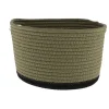 Corbeille Ovale Petit Modele Coton 25X20Cm Kaki Noir