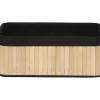 Corbeille Rectangle 40X28X16Cm Bambou Tissu Noir