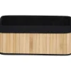 Corbeille Rectangle 37X25X15Cm Bambou Tissu Noir